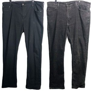 Lot of Two (2) Levi's 511 Men's Slim Fit Jeans 40x30, Black & Dark Gray "Huggy"
